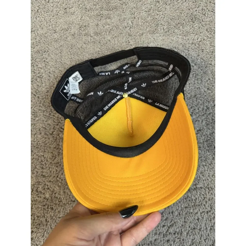 Adidas Hat Cap Snap Back Trucker Mens One Size Yellow Mesh Adjustable A2L001